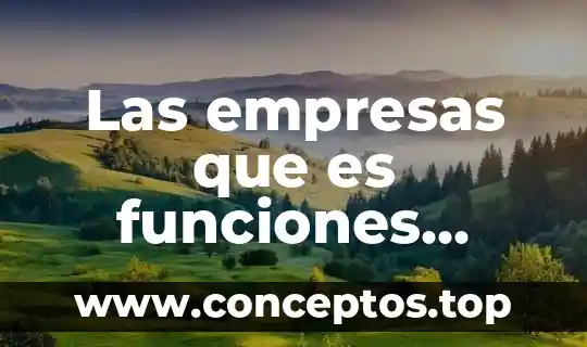 Las empresas que es funciones áreas clasificación etc conclusión