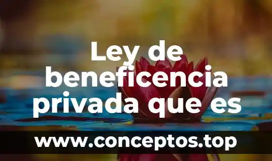 Ley de beneficencia privada que es