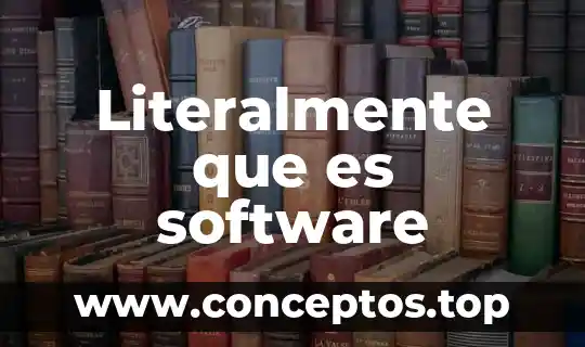 Literalmente que es software