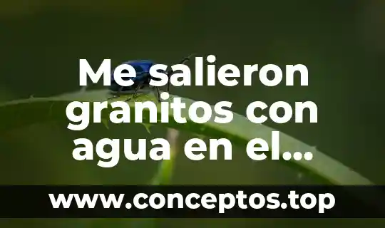Me salieron granitos con agua en el cuerpo que es