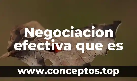 Negociacion efectiva que es