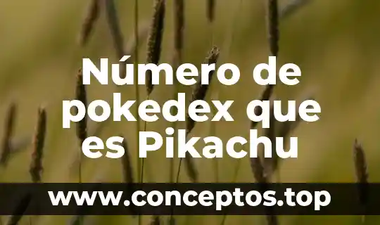 Número de pokedex que es Pikachu