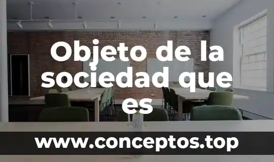 Objeto de la sociedad que es