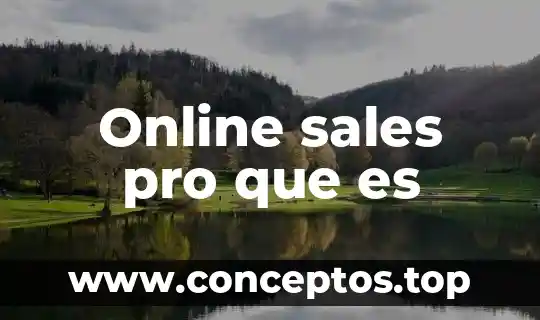 Online sales pro que es