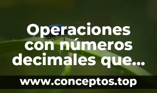 Operaciones con números decimales que es