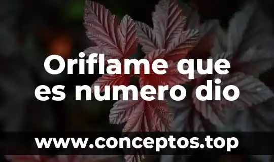 Oriflame que es numero dio