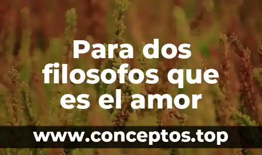 Para dos filosofos que es el amor