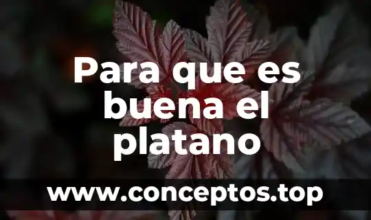 Para que es buena el platano