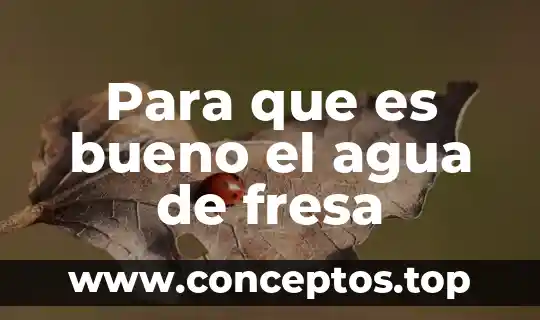 Para que es bueno el agua de fresa
