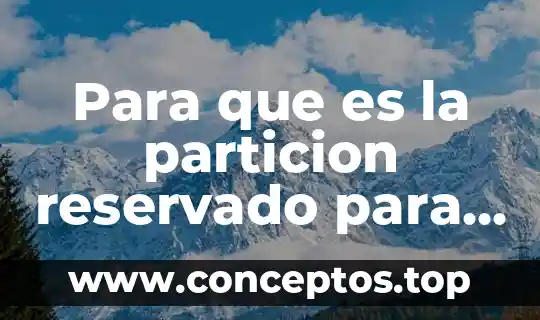 Para que es la particion reservado para el sistema