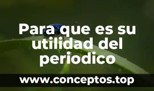 Para que es su utilidad del periodico