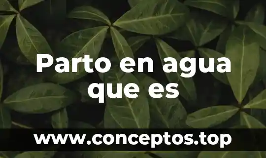Parto en agua que es