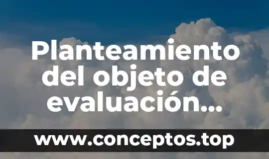 Planteamiento del objeto de evaluación como y que es