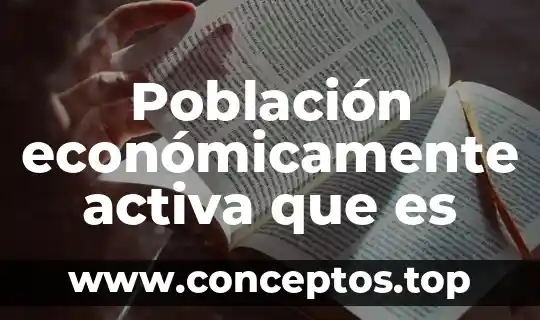 Población económicamente activa que es