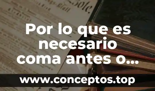 Por lo que es necesario coma antes o después
