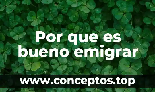 Por que es bueno emigrar