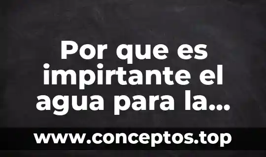 Por que es impirtante el agua para la humanidad