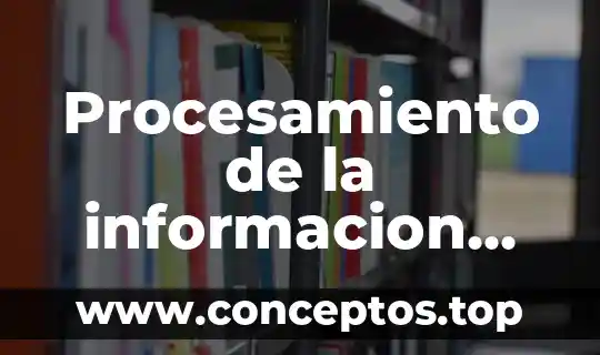 Procesamiento de la informacion estadistica que es