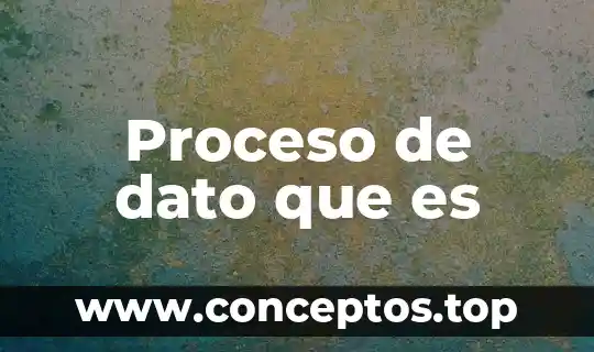 Proceso de dato que es