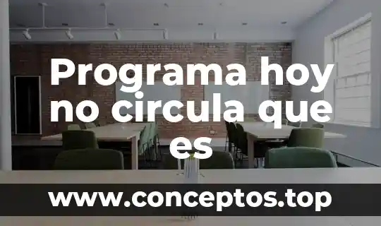 Programa hoy no circula que es