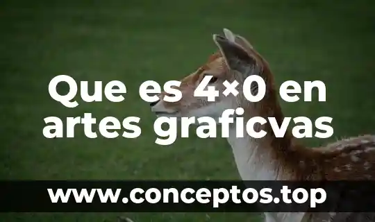 Que es 4×0 en artes graficvas