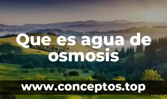 Que es agua de osmosis