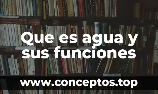 Que es agua y sus funciones