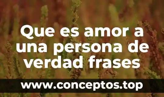 Que es amor a una persona de verdad frases