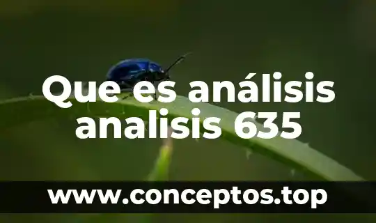 Que es análisis analisis 635