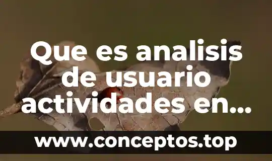 Que es analisis de usuario actividades en metodologia arquitectura