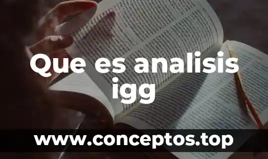 Que es analisis igg