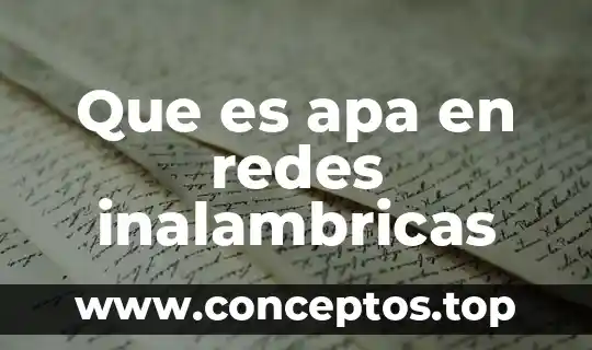 Que es apa en redes inalambricas