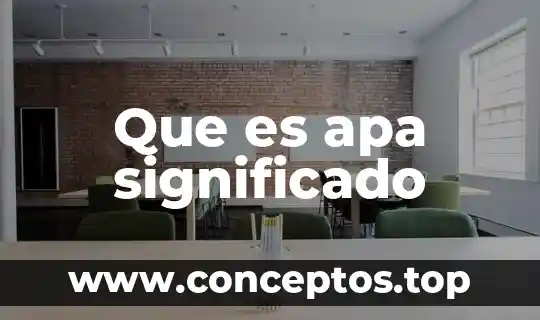 Que es apa significado