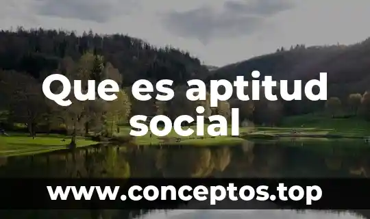 Que es aptitud social