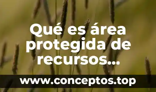 Qué es área protegida de recursos gestionados
