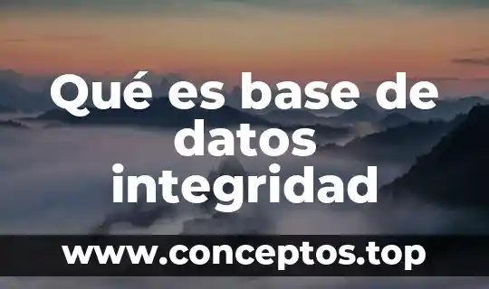 Qué es base de datos integridad