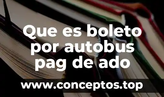 Que es boleto por autobus pag de ado