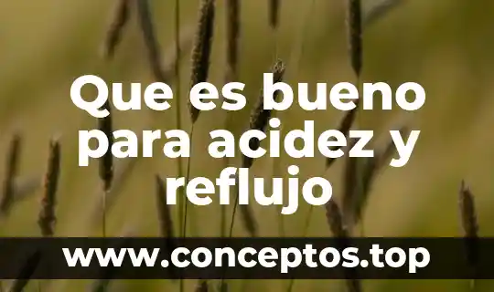 Que es bueno para acidez y reflujo