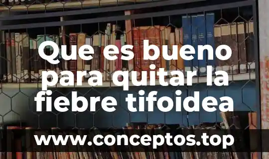 Que es bueno para quitar la fiebre tifoidea
