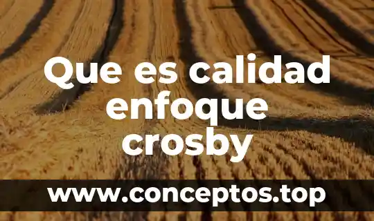 Que es calidad enfoque crosby