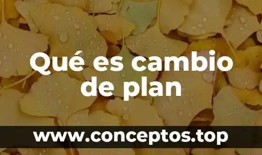 Qué es cambio de plan