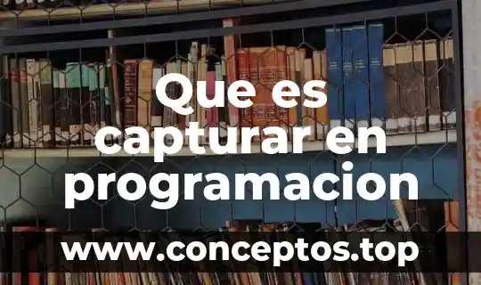 Programacion integrativa que es 3 Que es capturar en programacion