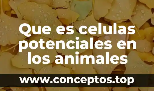 Que es celulas potenciales en los animales