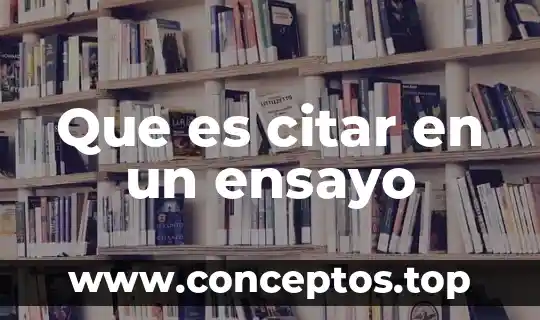 Que es citar en un ensayo
