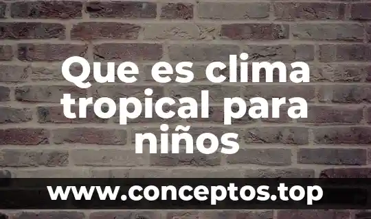 Que es clima tropical para niños
