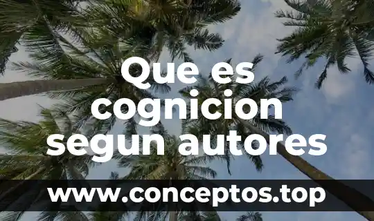 Que es cognicion segun autores