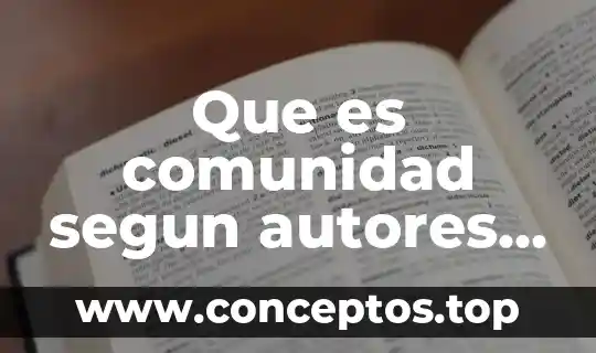 Que es comunidad segun autores de trabajo social