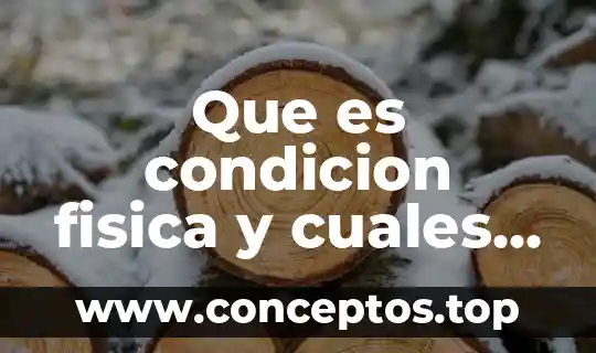 Que es condicion fisica y cuales son sus componentes