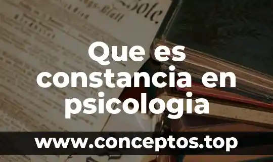 Que es constancia en psicologia