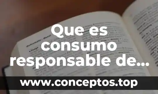 Que es consumo responsable de los bienes y servicios